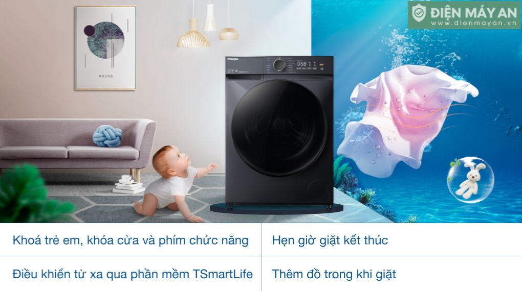 Máy Giặt Toshiba Inverter 10.5 Kg TW-T21BU115UWV(MG)